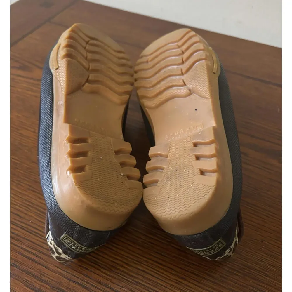 Sperry Womens Size 7 Saltwater 1 Eye Slip On Cheetah Duck Boots Shoes - Picture 5 of 9